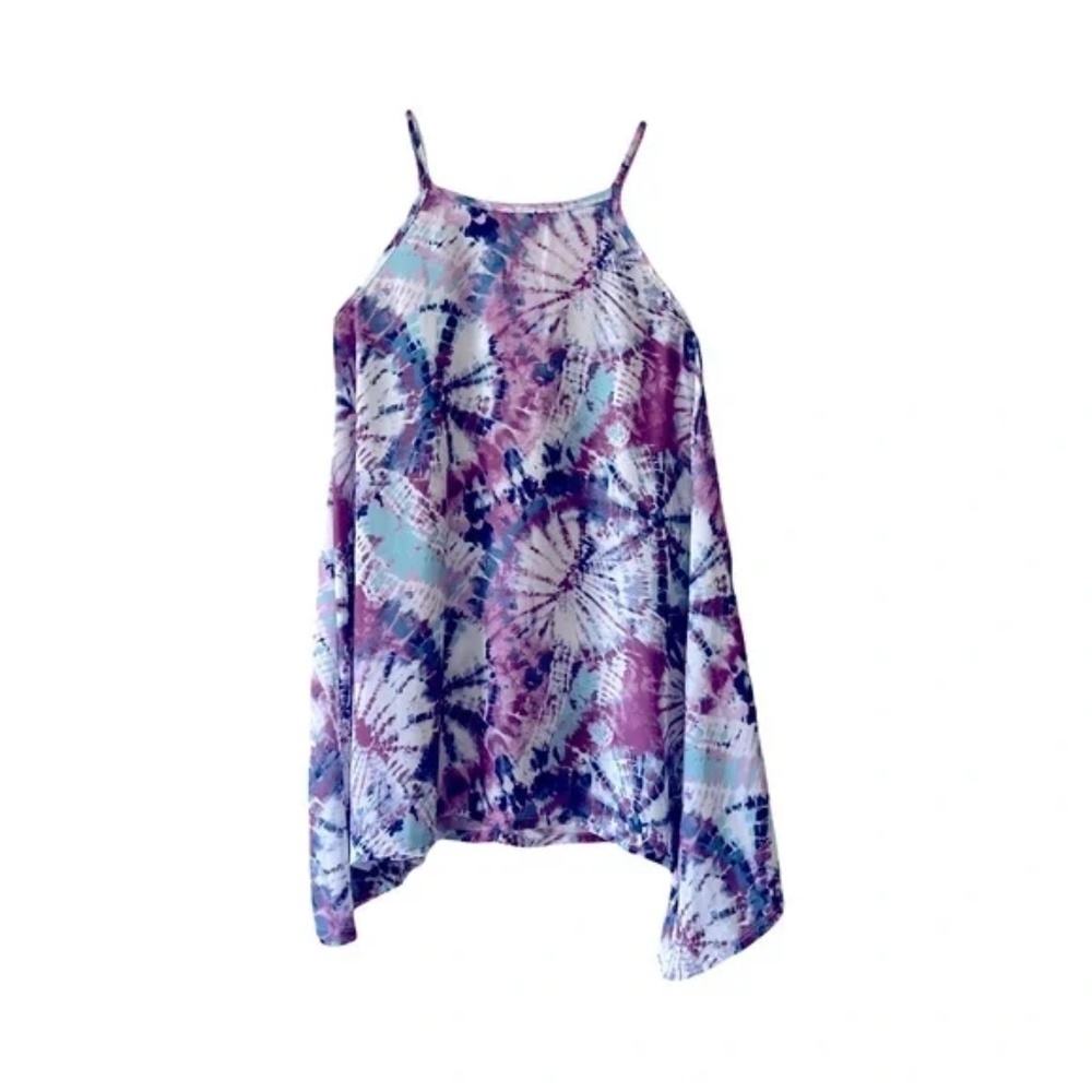Miken Swim | Purple Blue Tie Dye Swim Coverup, Small